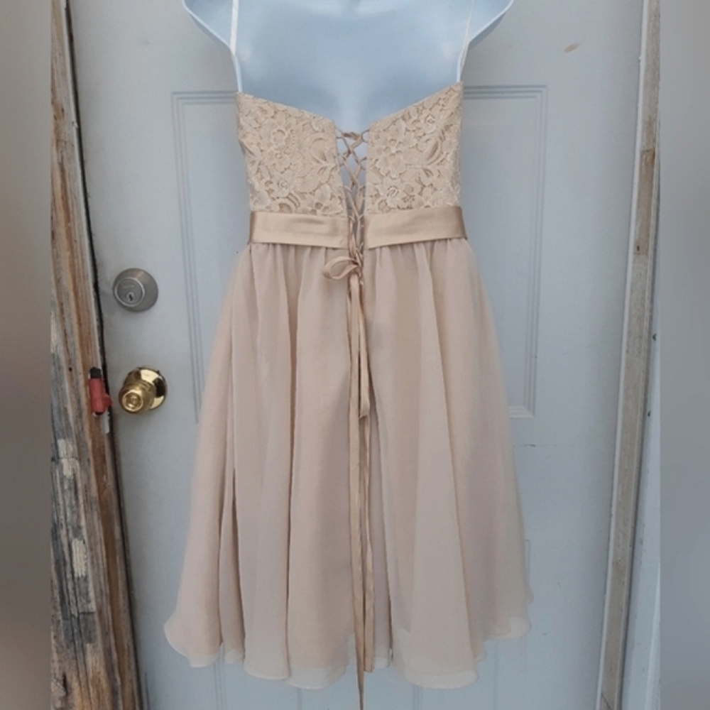 Satin Champagne Dress - Picture 14 of 16